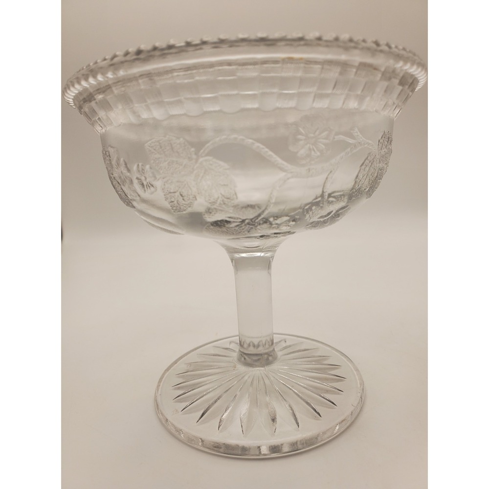 Antique Strawberry & Checkerboard Compote